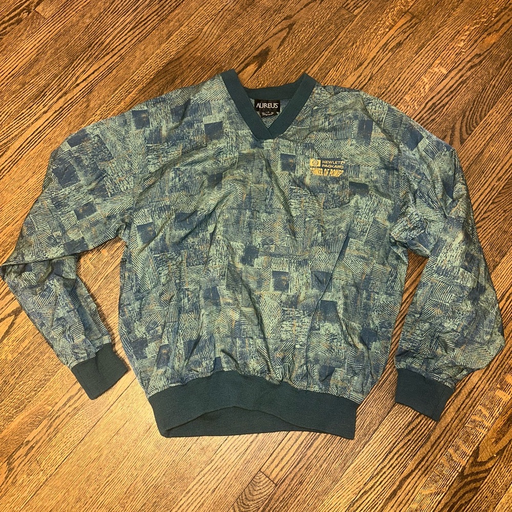 aureus hewlett packard vintage windbreaker green